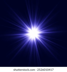 Rainbow crystal star. Crystal ray light, sun shines rainbow red yellow and blue color. Optical fire light effect. Vector lens glare leakage glare reflection effect. Sparkle shine. Sunlight 