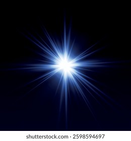 Rainbow crystal star. Crystal ray light, sun shines rainbow red yellow and blue color. Optical fire light effect. Vector lens glare leakage glare reflection effect. Sparkle shine. Sunlight 