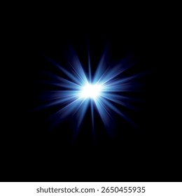 Rainbow crystal star. Crystal ray light, sun shines rainbow red yellow and blue color. Optical fire light effect. Vector lens glare leakage glare reflection effect. Sparkle shine. Sunlight 