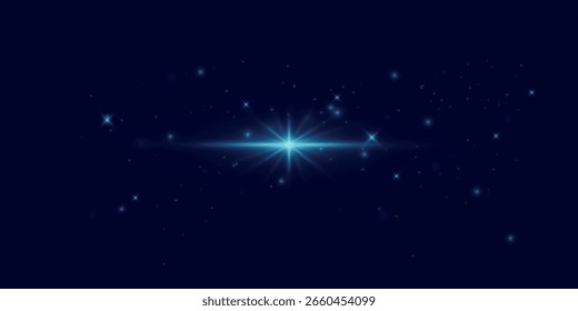 Regenbogenkristallstern. Kristallstrahlenbeleuchtung, Sonne scheint Regenbogen rot gelb und blau Farbe. Optischer Feuer-Lichteffekt. Reflektionseffekt der Reflexion durch Blendung der Vektorlinse. Glitzern. Sonnenlicht 