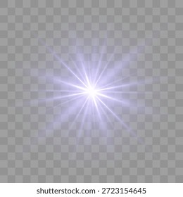 Rainbow crystal star. Crystal ray light, sun shines rainbow red yellow and blue color. Shining light beam flare. Vector lens glare leakage glare reflection effect. Optical fire light effect. Sunlight