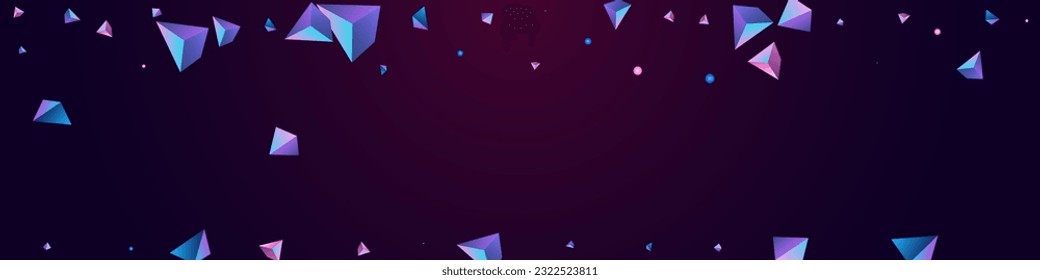 Vector de cristal arco iris Fondo violeta oscuro Panorámico. Certificado de vidrio de flujo digital. Plantilla de formas modernas cósmicas. Patrón de negocio del tetraedro de degradado.