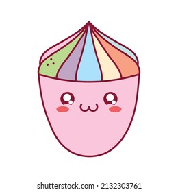 rainbow cupcake design over white