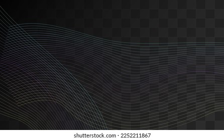 Rainbow Curve Geometric Vector Transparent Background. Color Flow Creative Design. Stripe Smooth Illustration. Neon Dynamic Element Energy Brochure.