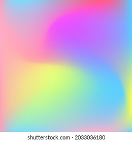Rainbow Curve Wavy Color Smooth Surface. Purple Multicolor Fluid Blue Pink Swirl Gradient Mesh. Green Liquid Dynamic Blurred Yellow Wallpaper. Neon Happy Water Pastel Light Gradient Background.