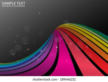 Rainbow curved colorful background  illustration - Colorful striped background illustration