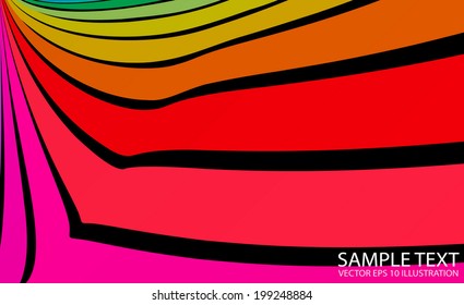 Rainbow curved  vector background abstract template - Colored stripes vector background illustration