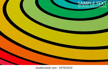 Rainbow curved vector background arcs - Colorful vector arcs background illustration