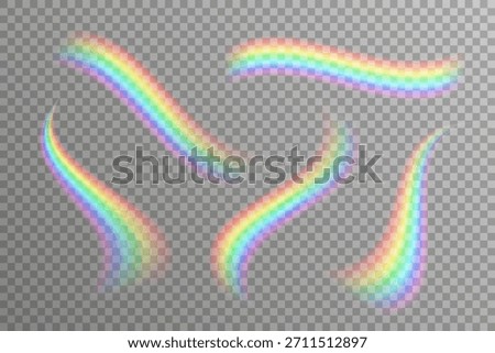 Rainbow curved waves set. Vector
