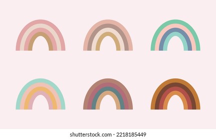 Rainbow cute color trendy cool retro vintage rainbow vector design template for t shirt, poster, banner, wall art , mug , sticker, tote bag, mini sign,