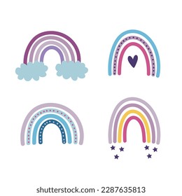 Rainbow cute vector illustration print