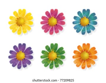 Rainbow daisies - vector eps8 file