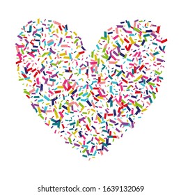 Rainbow Decoration Splash Postcard. Confetti Texture. Dust Celebrate Texture. Rainbow Festival Backdrop.