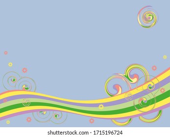 the rainbow with decorative element pastel colors