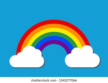 Rainbow decorative icon vector, isolated on background. Colorful graphic design illustration