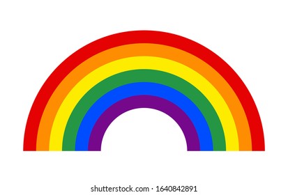 Rainbow decorative icon vector, isolated on background. Colorful graphic design illustration