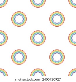 El fondo decorativo del arcoiris es impecable. Sencilla forma redonda arco iris, semicírculo, colores brillantes.