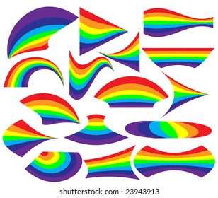 Rainbow design elements collection