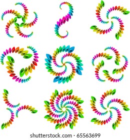 Rainbow design elements. Vector set.