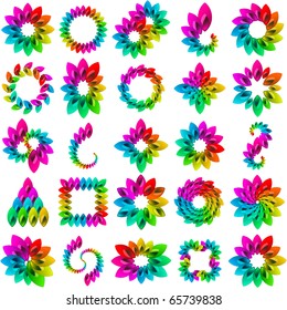 Rainbow design elements. Vector set.