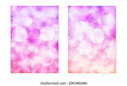 Rainbow Design. Hologram Background. Round Multicolor Backdrop. Trendy Dots. Simple Flyer. Minimal Texture. Violet Soft Fluid. Light Layout. Blue Rainbow Design