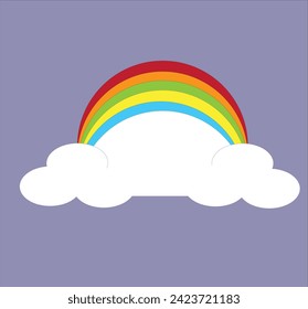  Regenbogendesign und -grafik mit Wolken