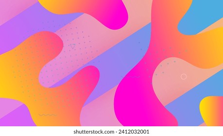 Rainbow Design. Neon Background. Purple Trendy Banner. Art Futuristic Cover. Plastic Frame. Multicolor Composition. Flow Landing Page. Gradient Shapes. Violet Rainbow Design