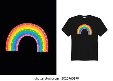 Rainbow design Positive vibes T-Shirt design, print, vector illustration