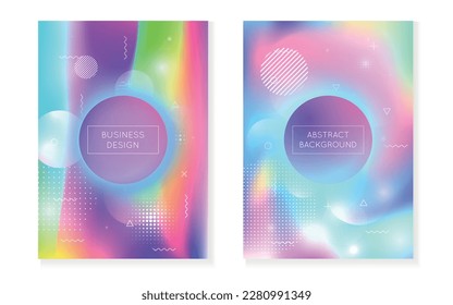 Rainbow Design. Tech Concept. Science Dots. Trendy Flyer. Violet Magic Fluid. Shiny Ultraviolet Composition. Holographic Texture. Minimalist Presentation. Blue Rainbow Design