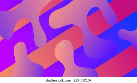Rainbow Design. Wave Landing Page. Dynamic Banner. Multicolor Invitation. Art Geometric Flyer. Violet Memphis Background. Modern Concept. Trendy Page. Violet Rainbow Design