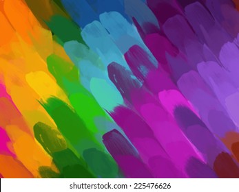 Rainbow diagonal brush strokes