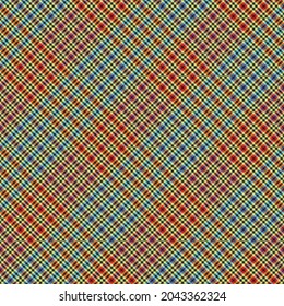 Rainbow Diagonal Plaid Tartan textured Seamless pattern design suitable for fashion textiles and graphics