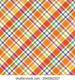 Rainbow Diagonal Plaid Tartan textured Seamless pattern design suitable for fashion textiles and graphics