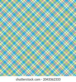 Rainbow Diagonal Plaid Tartan textured Seamless pattern design suitable for fashion textiles and graphics