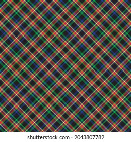 Rainbow Diagonal Plaid Tartan textured Seamless pattern design suitable for fashion textiles and graphics