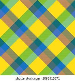 Rainbow Diagonal Plaid Tartan textured Seamless pattern design suitable for fashion textiles and graphics