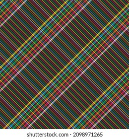 Rainbow Diagonal Plaid Tartan textured Seamless pattern design suitable for fashion textiles and graphics