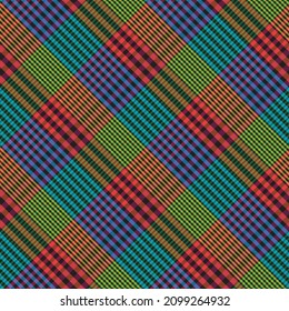 Rainbow Diagonal Plaid Tartan textured Seamless pattern design suitable for fashion textiles and graphics