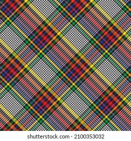 Rainbow Diagonal Plaid Tartan textured Seamless pattern design suitable for fashion textiles and graphics