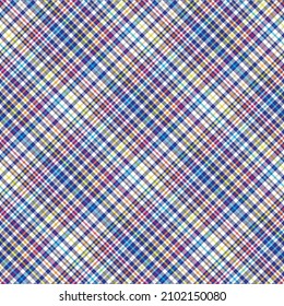 Rainbow Diagonal Plaid Tartan textured Seamless pattern design suitable for fashion textiles and graphics