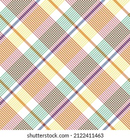 Rainbow Diagonal Plaid Tartan textured Seamless pattern design suitable for fashion textiles and graphics