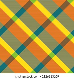 Rainbow Diagonal Plaid Tartan textured Seamless pattern design suitable for fashion textiles and graphics