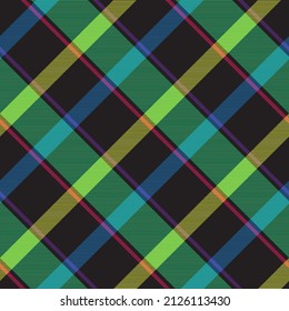 Rainbow Diagonal Plaid Tartan textured Seamless pattern design suitable for fashion textiles and graphics