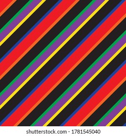Rainbow diagonal striped seamless pattern background suitable for fashion textiles, graphics
