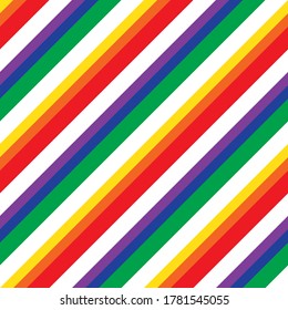 Rainbow diagonal striped seamless pattern background suitable for fashion textiles, graphics