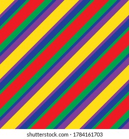 Rainbow diagonal striped seamless pattern background suitable for fashion textiles, graphics