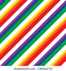 Rainbow diagonal striped seamless pattern background suitable for fashion textiles, graphics