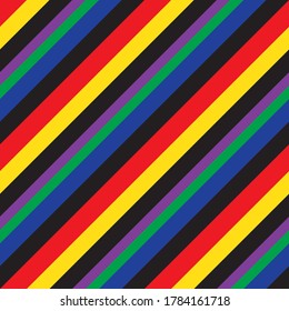 Rainbow diagonal striped seamless pattern background suitable for fashion textiles, graphics