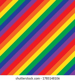 Rainbow diagonal striped seamless pattern background suitable for fashion textiles, graphics