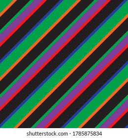 Rainbow diagonal striped seamless pattern background suitable for fashion textiles, graphics